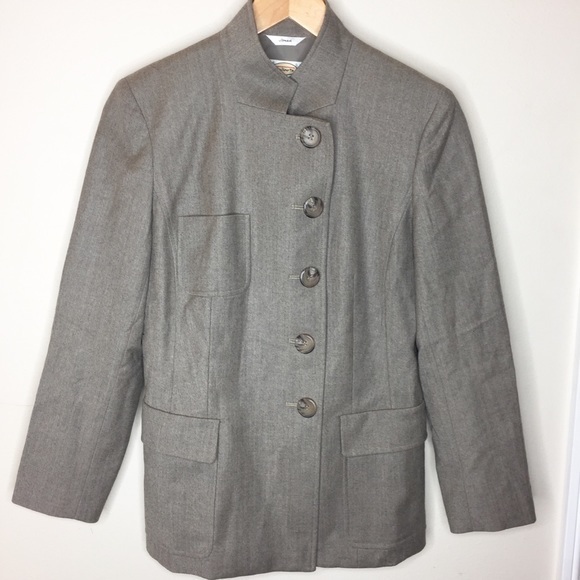 Talbots | Gray Wool Stretch Button Blazer Coat - Picture 2 of 8